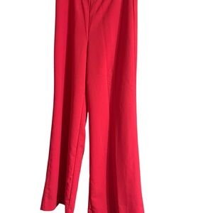 Elegant Scarlet Wide Leg Women's Pants